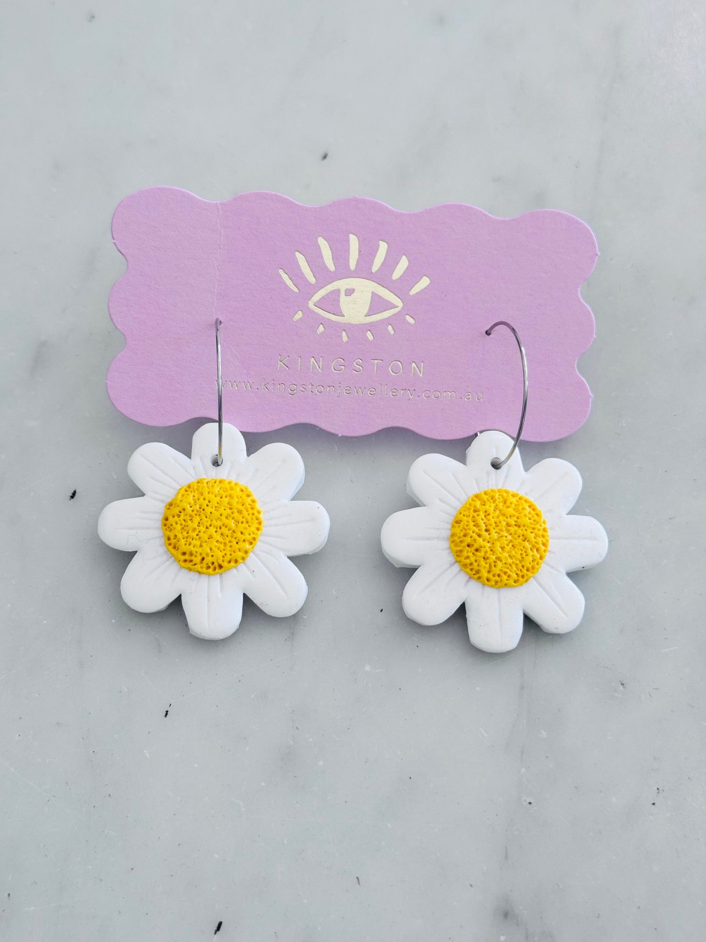 Large Daisy Hoops