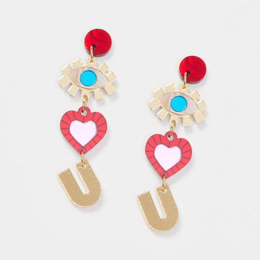 I Love You Earrings - Gold