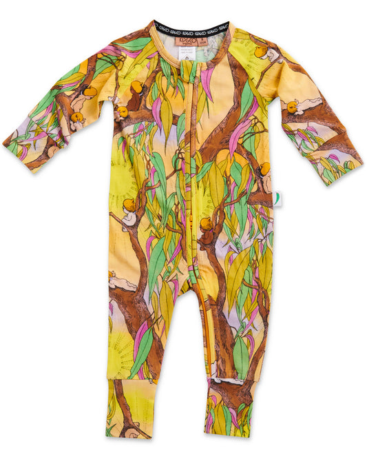 May Gibbs - Sunrise Delight - Organic Long Sleeve Zip Romper