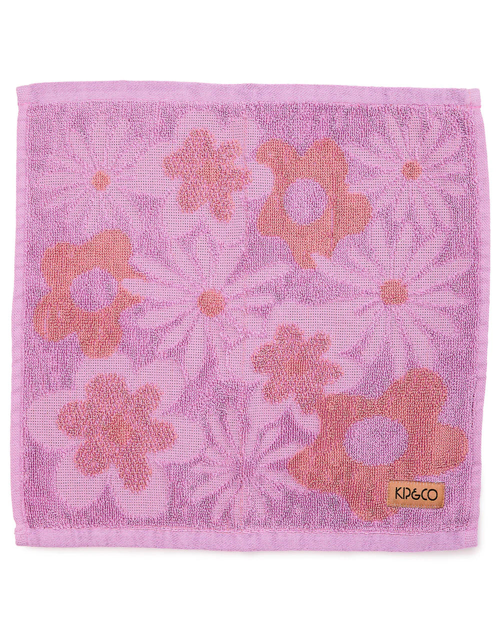 Face Washer - Peach Fleur Terry