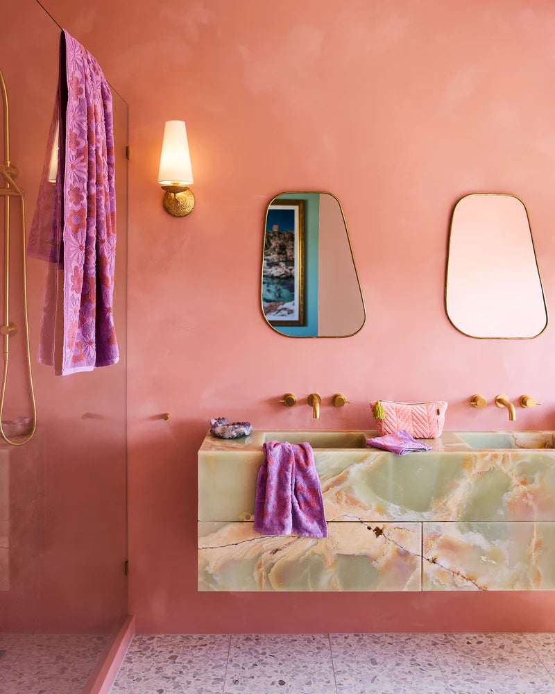 Hand Towel - Peach Fleur Terry
