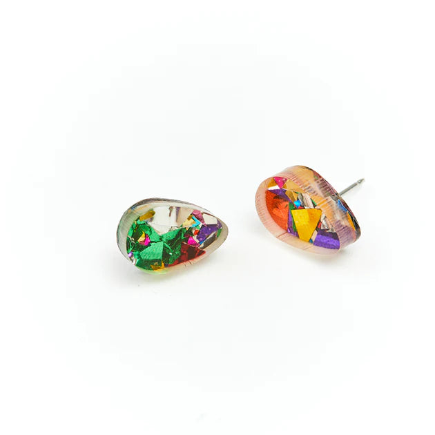 Raindrop Studs - Rainbow