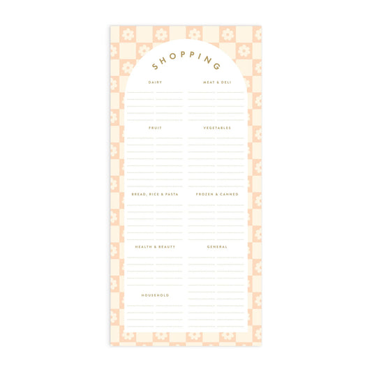 Shopping List with Magnet Notepad in Daisy Grid