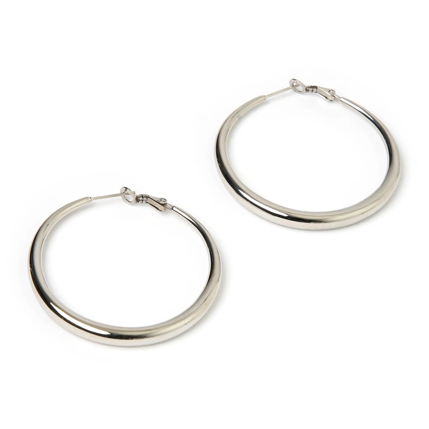 Riley Silver Hoop Earrings - Large