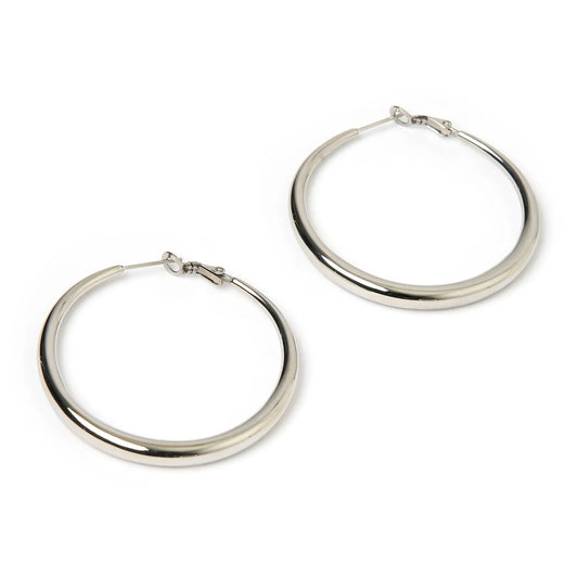 Riley Silver Hoop Earrings - Large