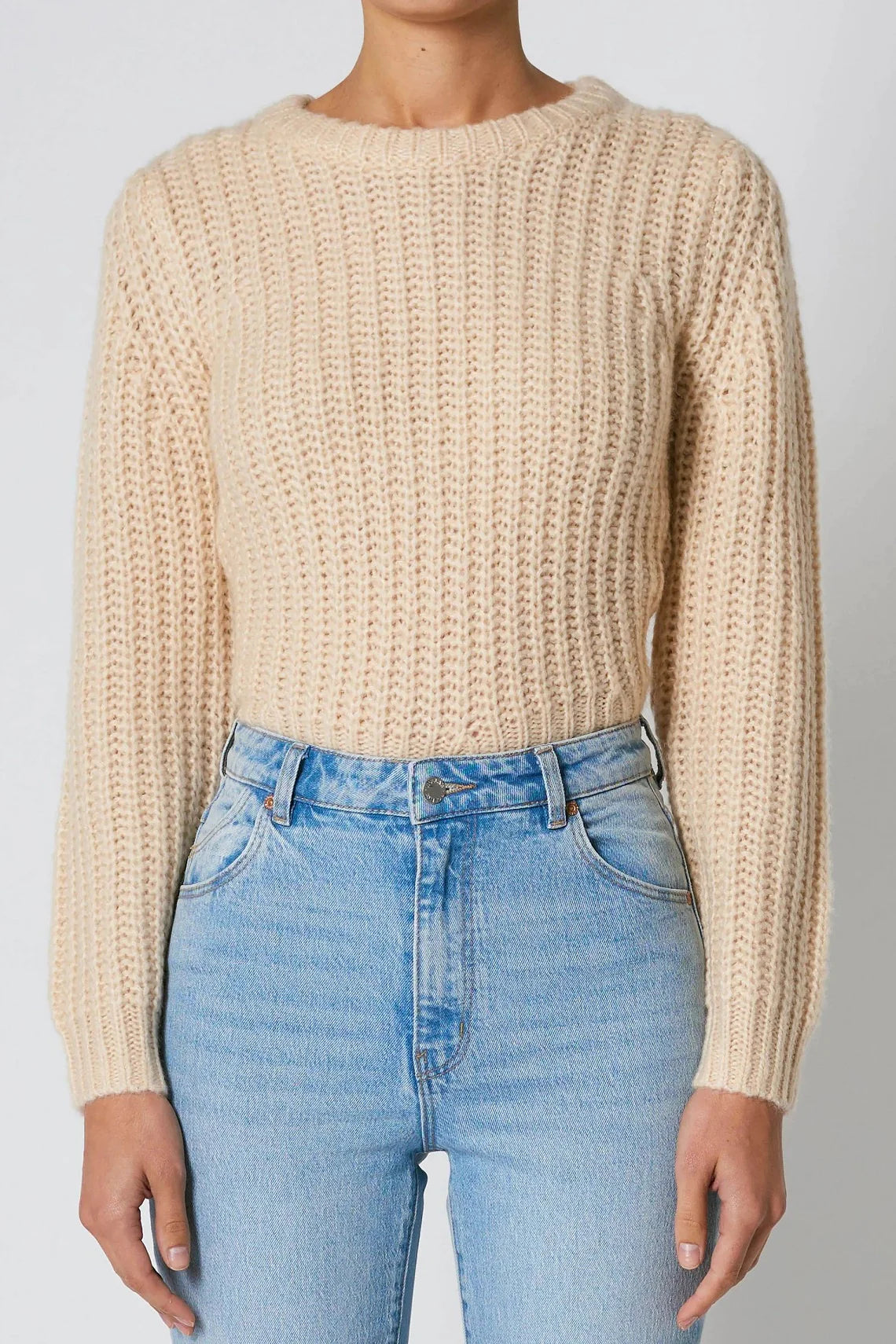 Fluffy Sailor Sweater  - Cream