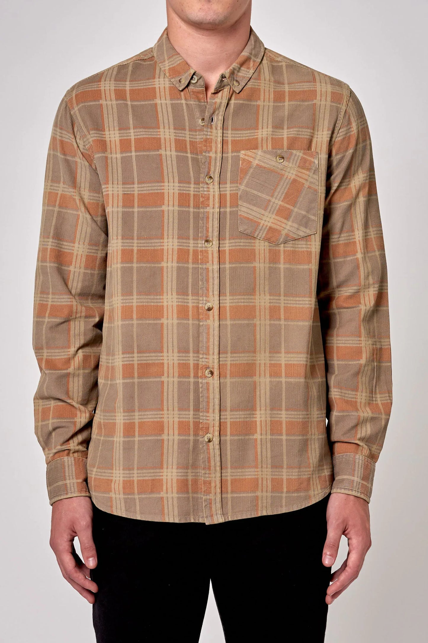 Tradie Cord Check Shirt - Multi