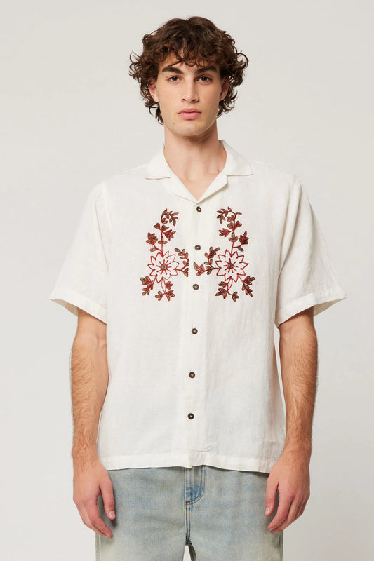 Floral Embroider Bowler Shirt