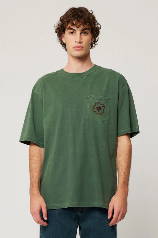 Embroider Pocket Tee - Thyme