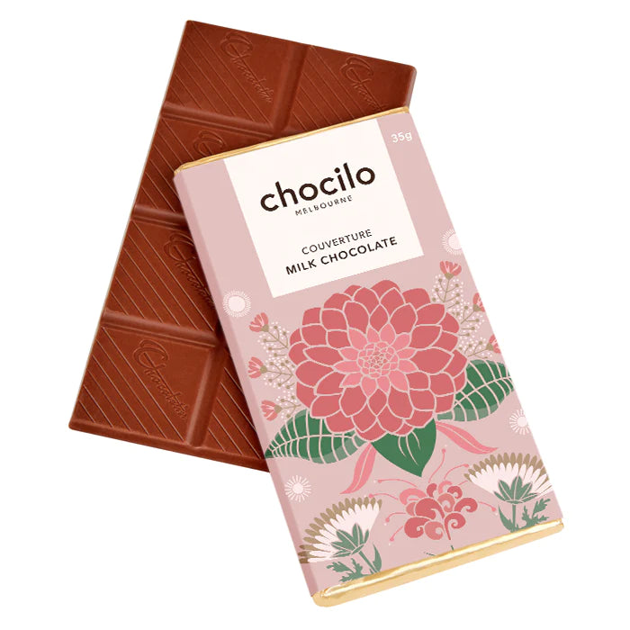 "Floral Pattern" Milk Chocolate Block - 35g