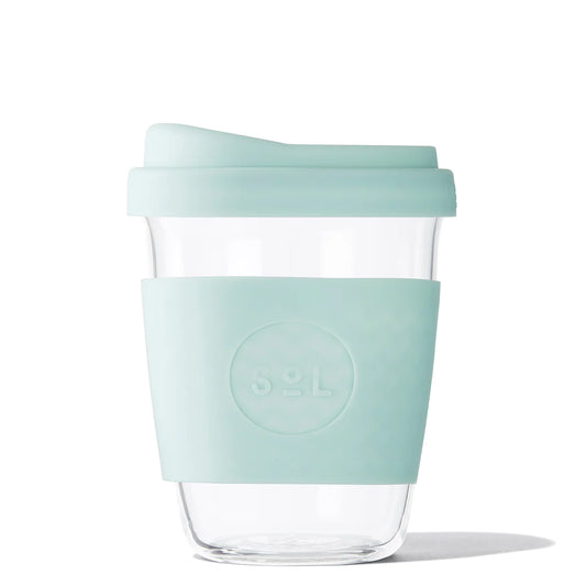 8oz Handblown Glass Reusable Cup - Cool Cyan