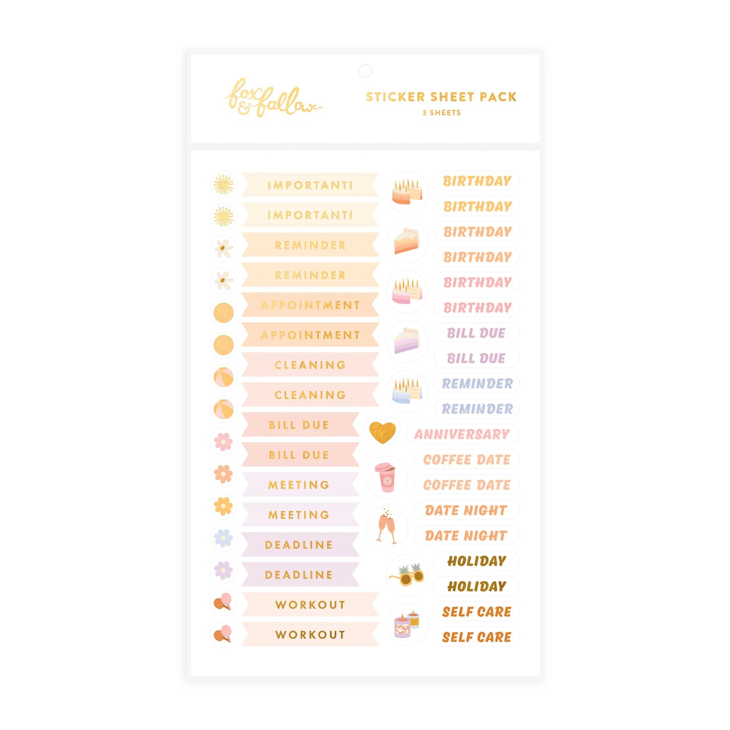 Planner Sticker Sheet Pack