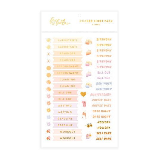 Planner Sticker Sheet Pack