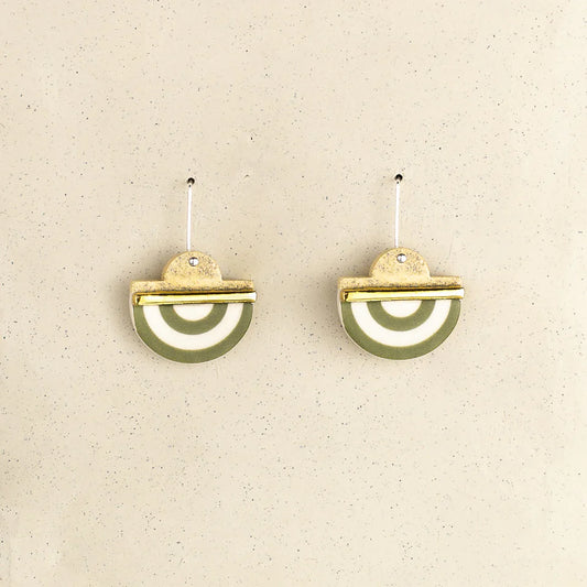 Deco Drop Earrings - Green