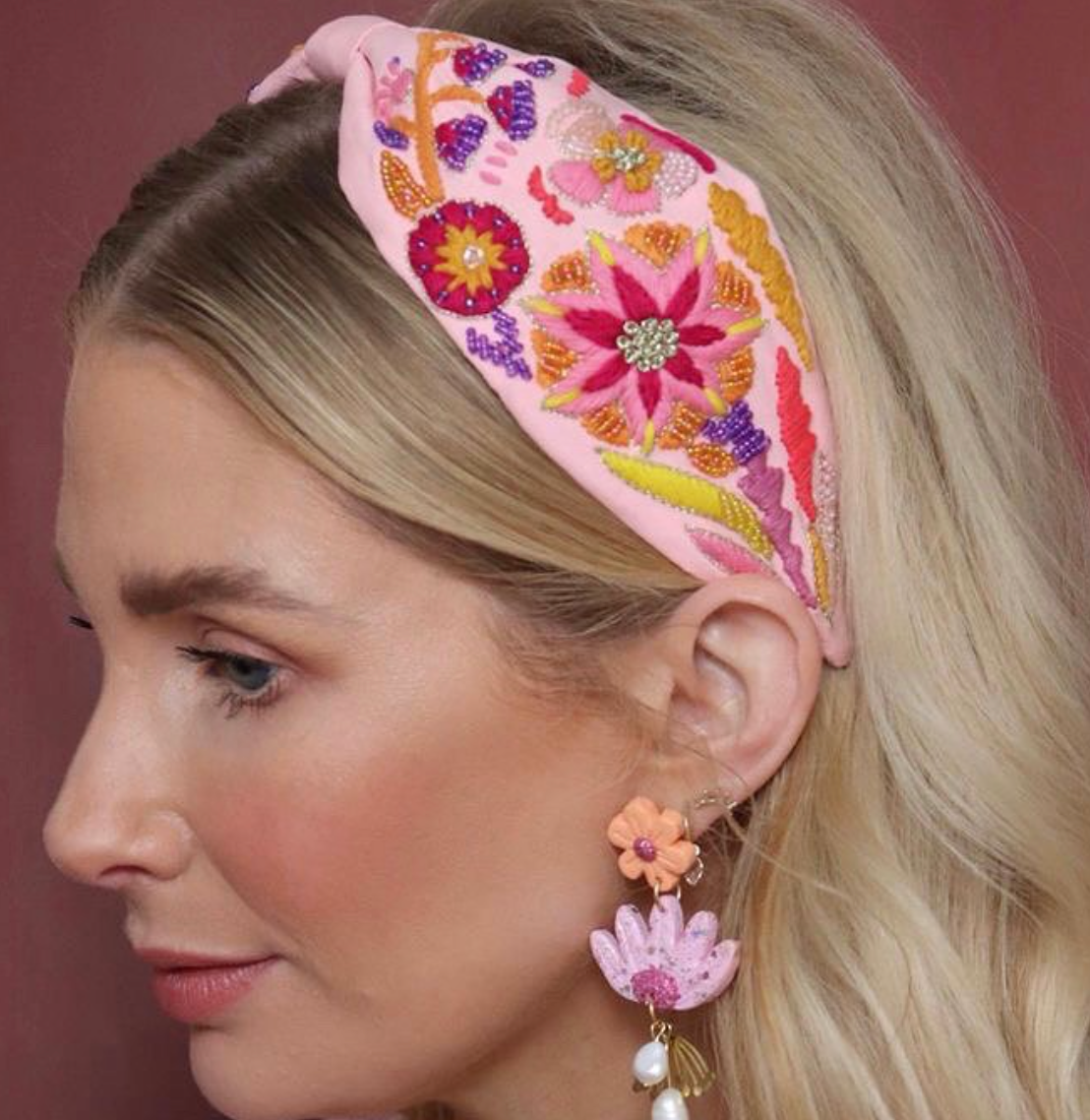 Peach Flower Headband