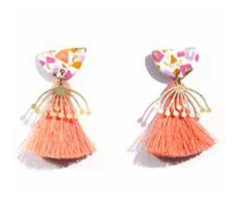 Peach Tassle Earrings