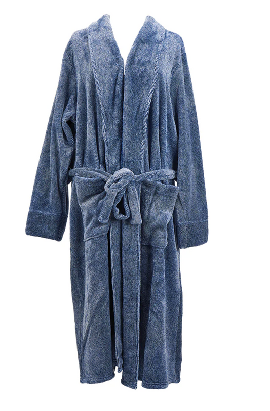 Men's Bath Robe - Navy Marle