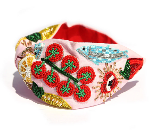 Pink Pomodoro Beaded Headband