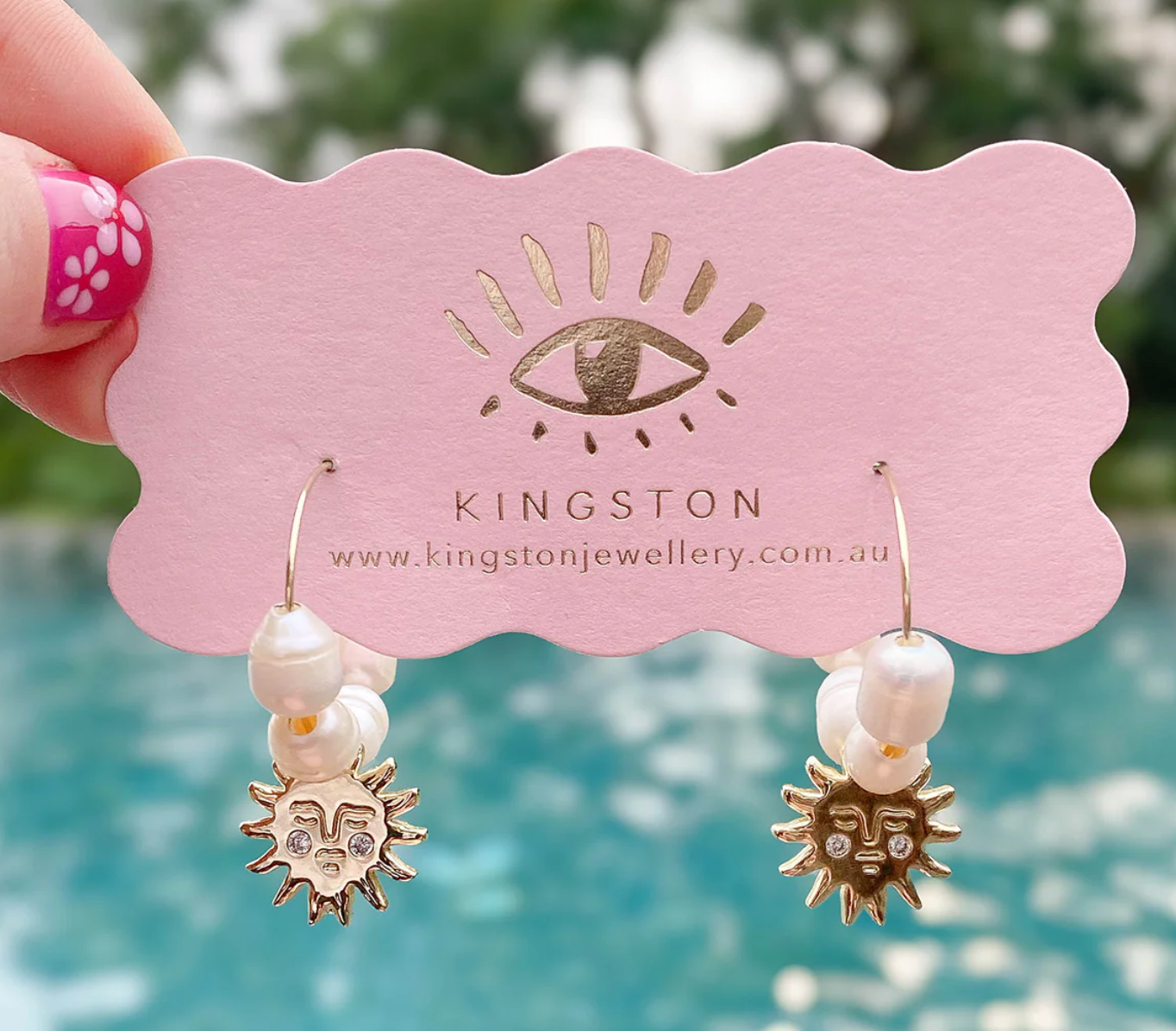 Sun Pearl Hoops