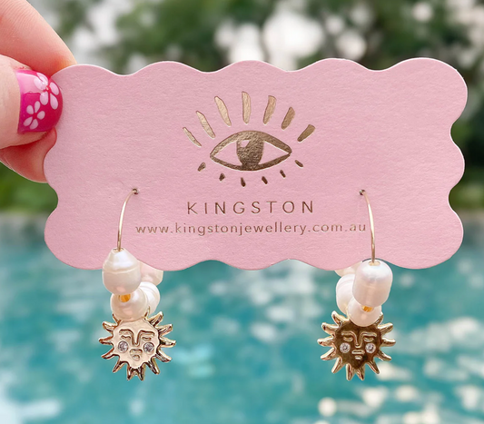 Sun Pearl Hoops