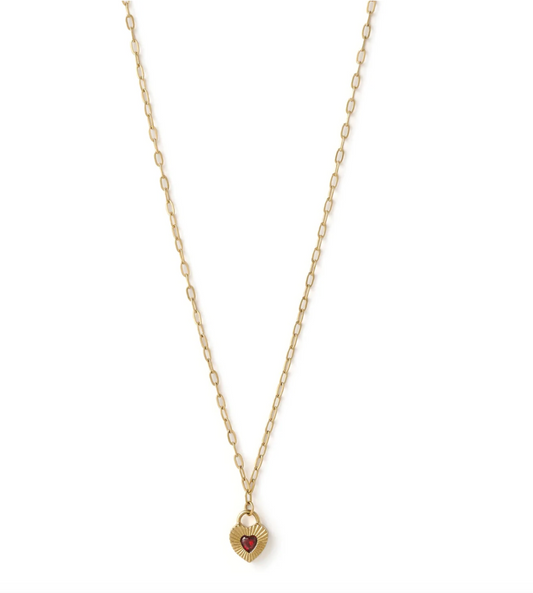 Ruby Heart Necklace - Red