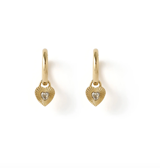 Ruby Heart Earrings - Stone