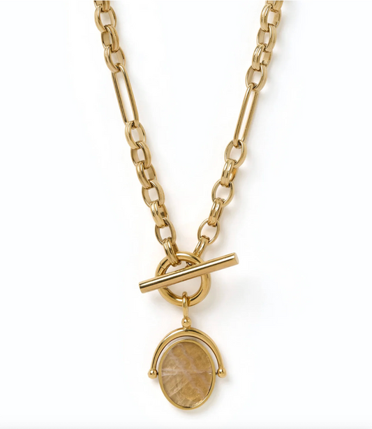 Delilah Spinner Necklace - Rose Quartz