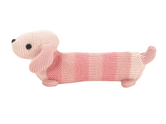 Rattle - Pink Dachshund