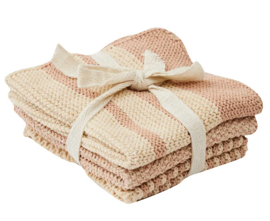 Amy Cotton Knit Cloth in Clay - Set of Three
