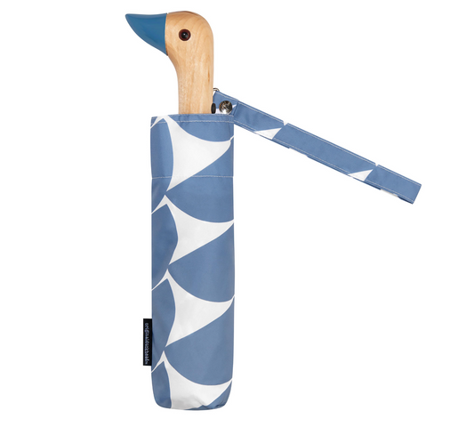 Duck Compact Umbrella - Denim Moon
