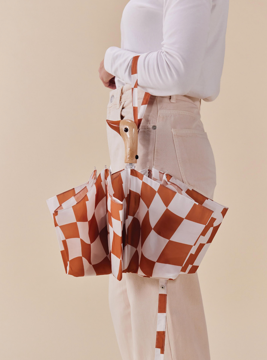 Duck Compact Umbrella - Peanut Butter Checks