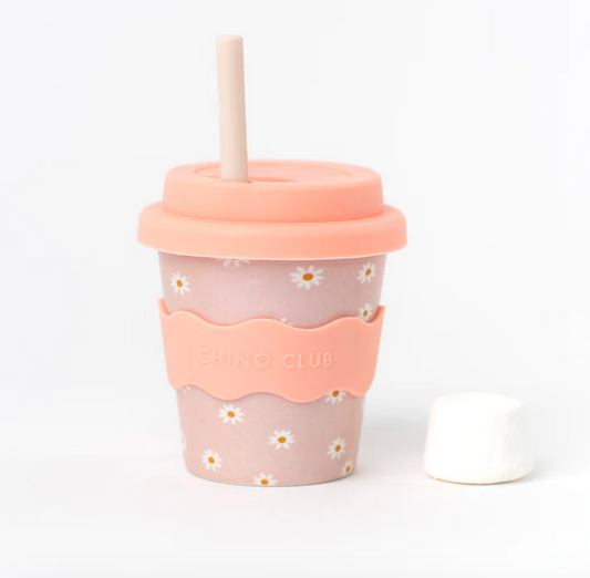 Babychino Cup 4oz - Pink Daisy
