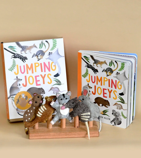 Jumping Joeys Finger Puppets & Book Set - By Sarah Allen