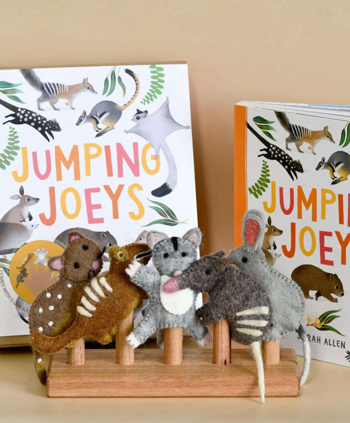 Jumping Joeys Finger Puppets & Book Set - By Sarah Allen