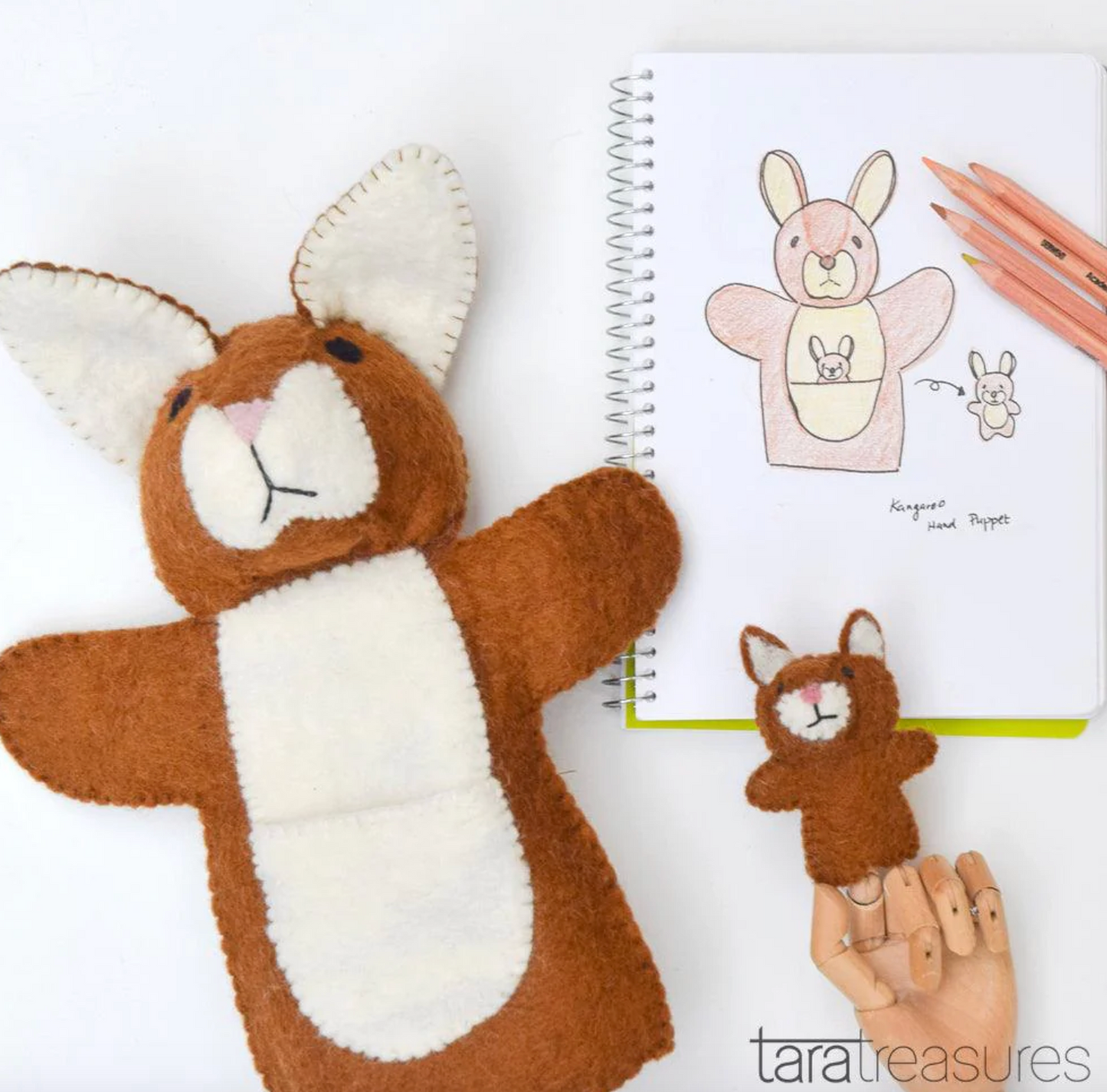 Hand Puppet - Kangaroo & Joey