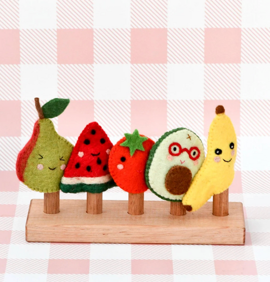 Felt Finger Puppet Set - Fruits