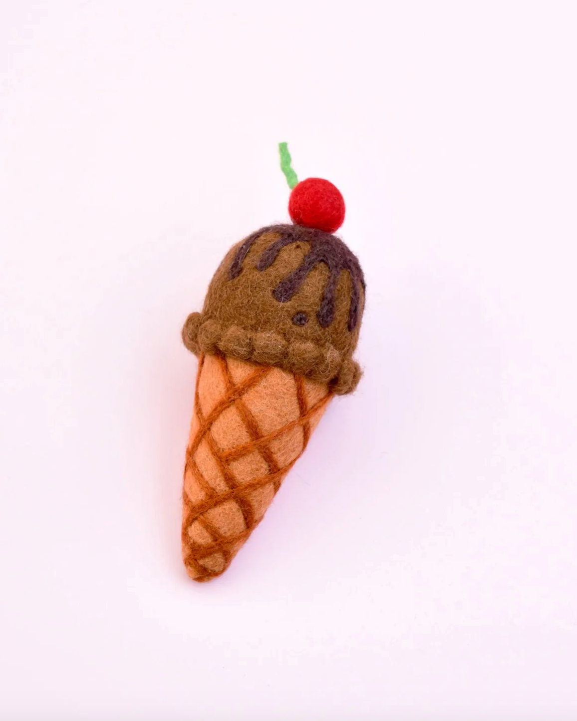 Felt Ice Cream Cone - Double Chocolate with Cherry