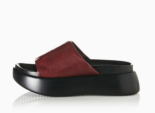 Cutler - Burgundy Leather Slide