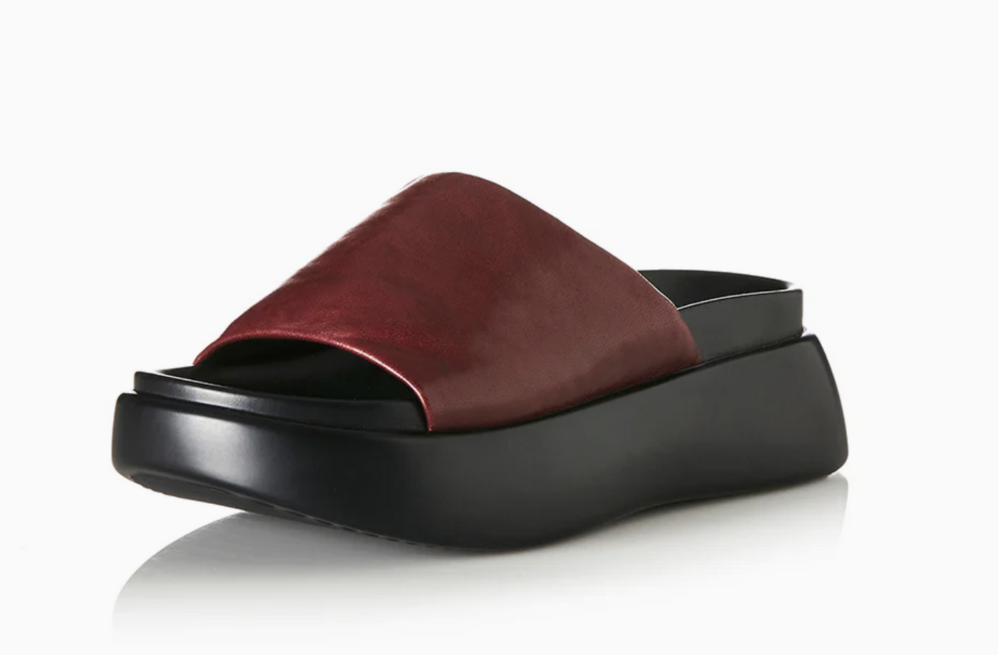 Cutler - Burgundy Leather Slide