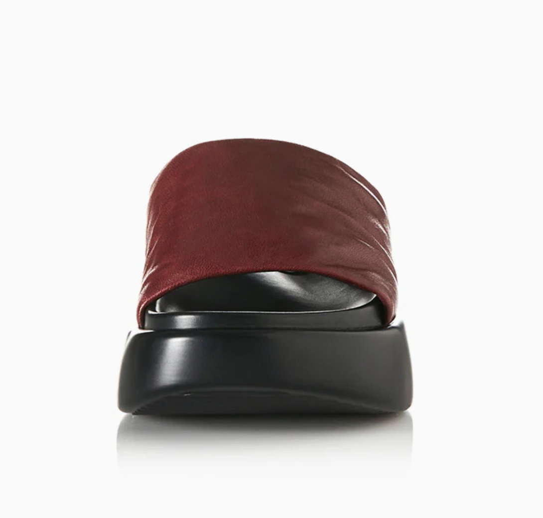 Cutler - Burgundy Leather Slide