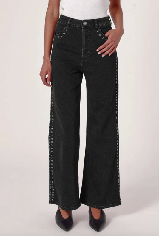 Sailor Scoop Jean Long - Black Sand Eyelet