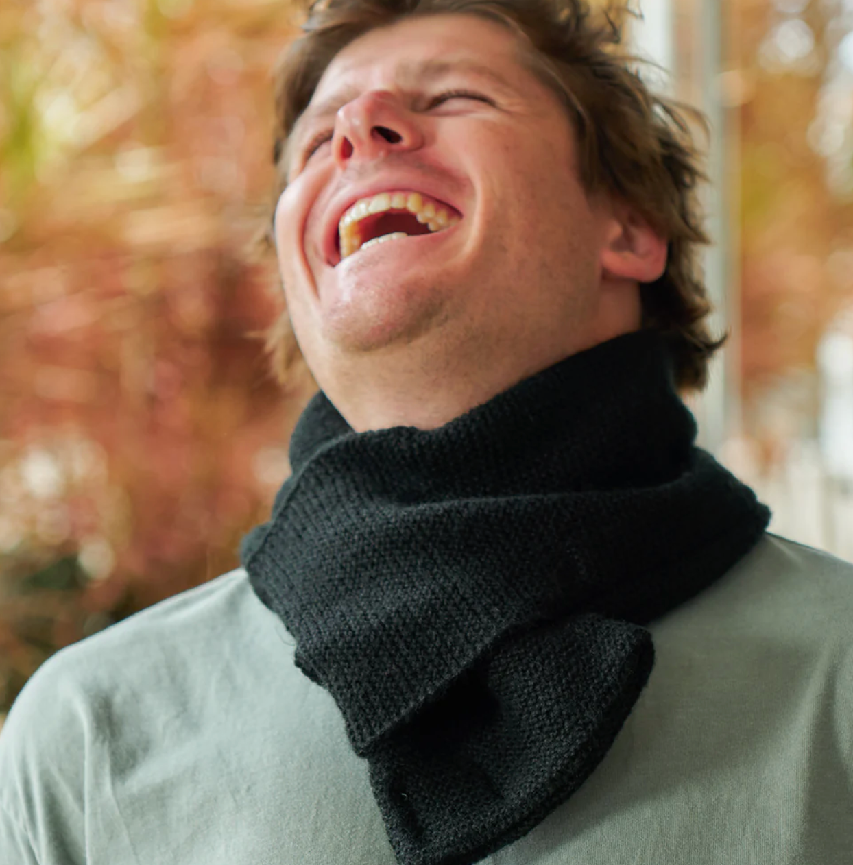 Scarf - Slip Through Knit - Black