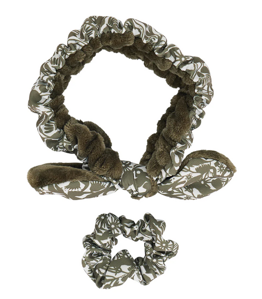 Printed Headband & Scrunchie Beauty Set - Abstract Gums