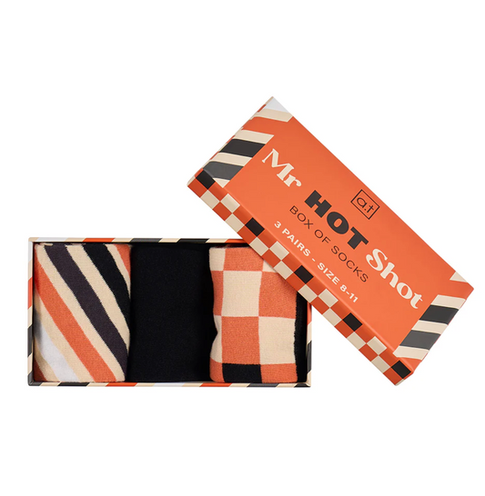 Boxed Socks - Mr Hot Shot - 3 pairs