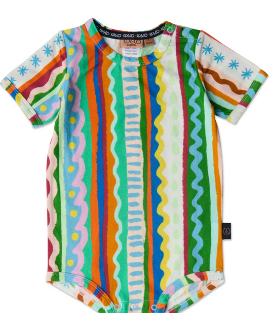 Beach Patterns Organic Short Sleeve Romper