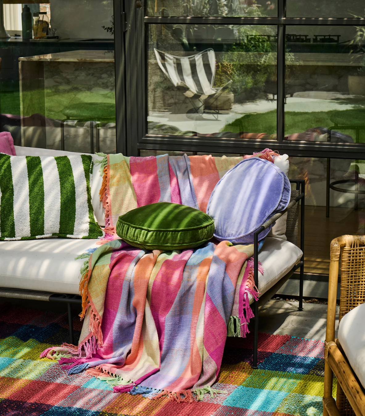Campsite Velvet Pea Cushion