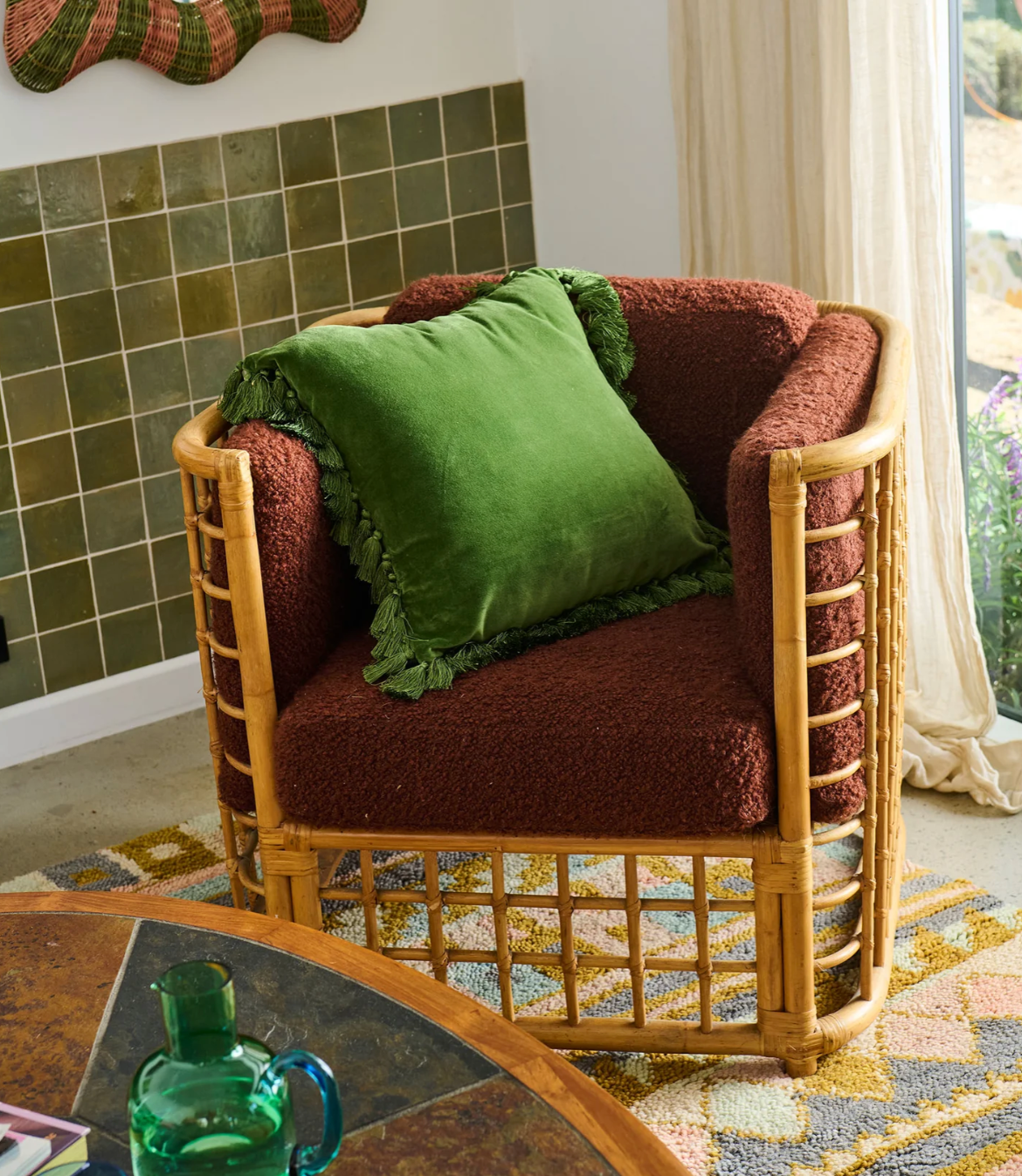 Campsite Velvet Tassel Cushion