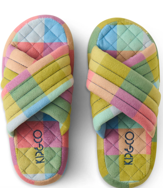 Florida Tartan Quilted Velvet Adult Slippers