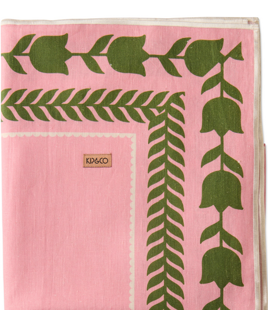 Flower Chain Embroidered Tablecloth