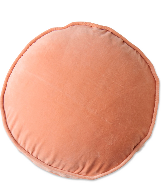 Peach Velvet Pea Cushion